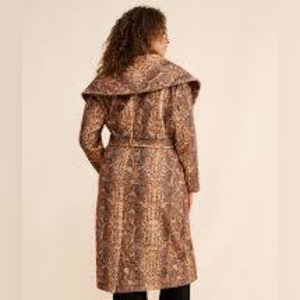 Hutch Snakeskin Longline Print Coat Size XL - Picture 7 of 11